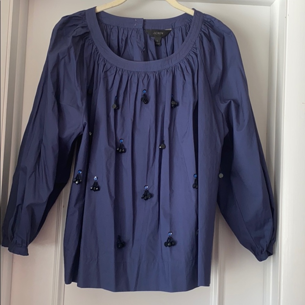 JCrew size L beaded box cut top